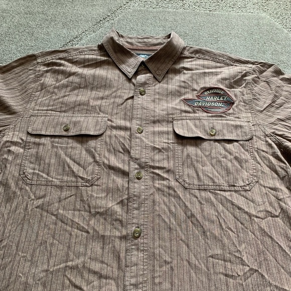 Harley-Davidson Striped Button Down Shirt - Picture 2 of 8